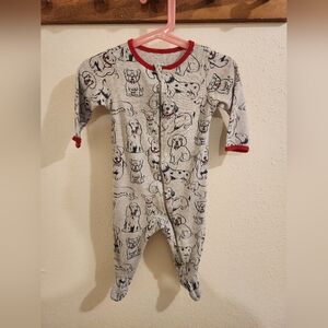Wonder Nation Gray and Red Dog Print Footie